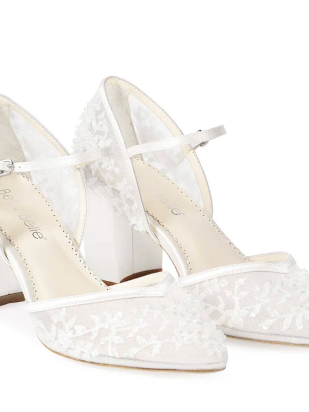Bella Belle "Carla" - Floral Beaded Lace D’Orsay Block Heels (Size 9) - Picture 2 of 12